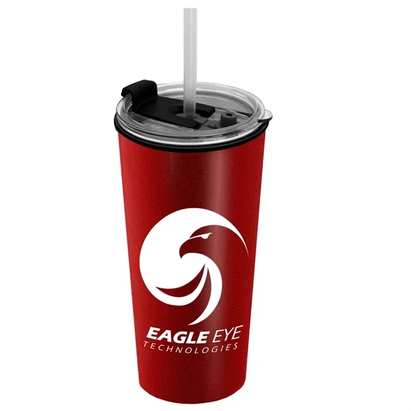 18 oz. Double-Wall Insulated Travel/ Coffee Cup with 2-in-1 Flip and... from ASI 40480 Koozie Group