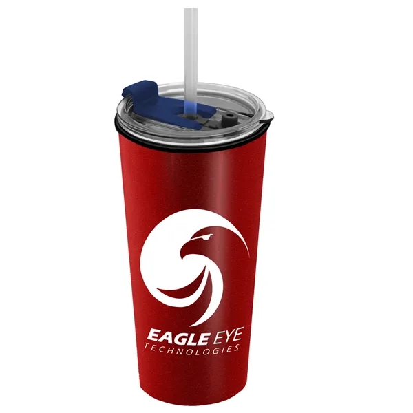 18 oz. Double-Wall Insulated Travel/ Coffee Cup with 2-in-1 Flip and... from ASI 40480 Koozie Group