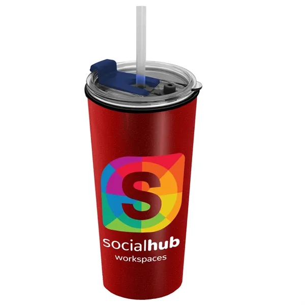 18 oz. Double-Wall Insulated Travel/ Coffee Cup with 2-in-1 Flip and... from ASI 40480 Koozie Group