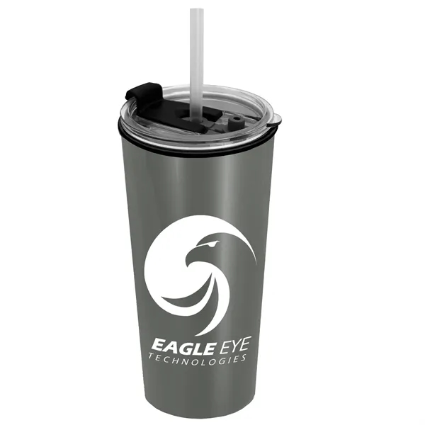 18 oz. Double-Wall Insulated Travel/ Coffee Cup with 2-in-1 Flip and... from ASI 40480 Koozie Group