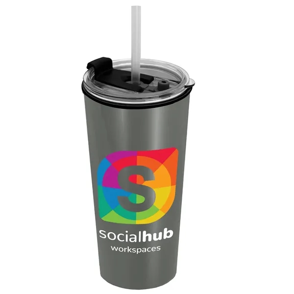 18 oz. Double-Wall Insulated Travel/ Coffee Cup with 2-in-1 Flip and... from ASI 40480 Koozie Group