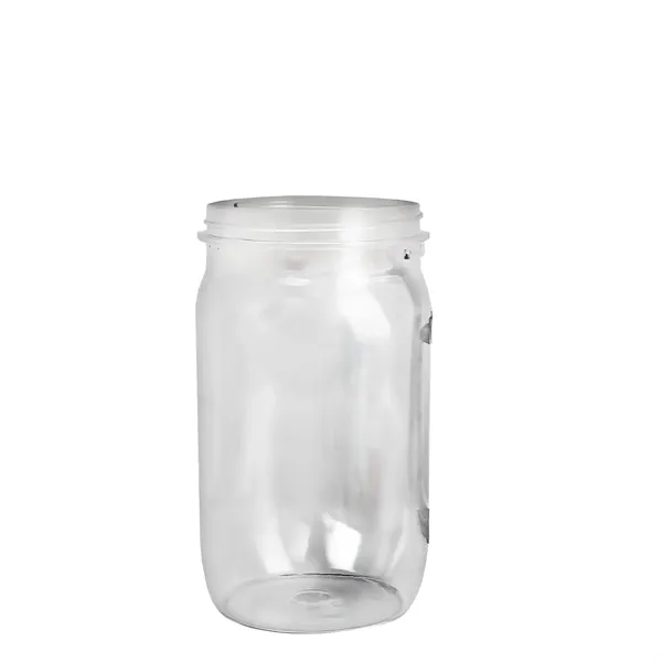 27 oz Mason Jar with Handle, straw and screw-on lid. Measurements... from ASI 40480 Koozie Group