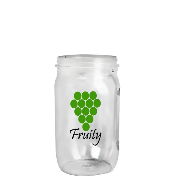 27 oz Mason Jar with Handle, straw and screw-on lid. Measurements... from ASI 40480 Koozie Group