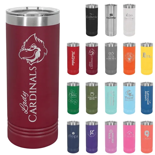 Polar Camel stainless steel 22-ounce insulated tumbler with sliding lid.... from ASI 74601 Calico