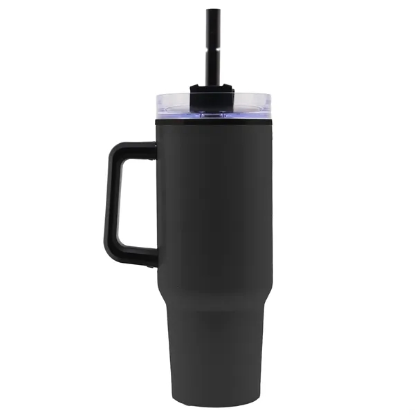40 oz. Extra Large Stainless Steel Mug with Handle and Straw... from ASI 40480 Koozie Group
