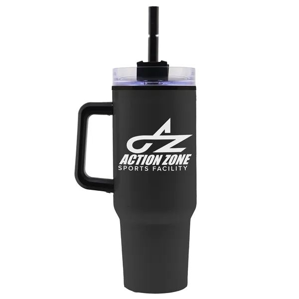 40 oz. Extra Large Stainless Steel Mug with Handle and Straw... from ASI 40480 Koozie Group