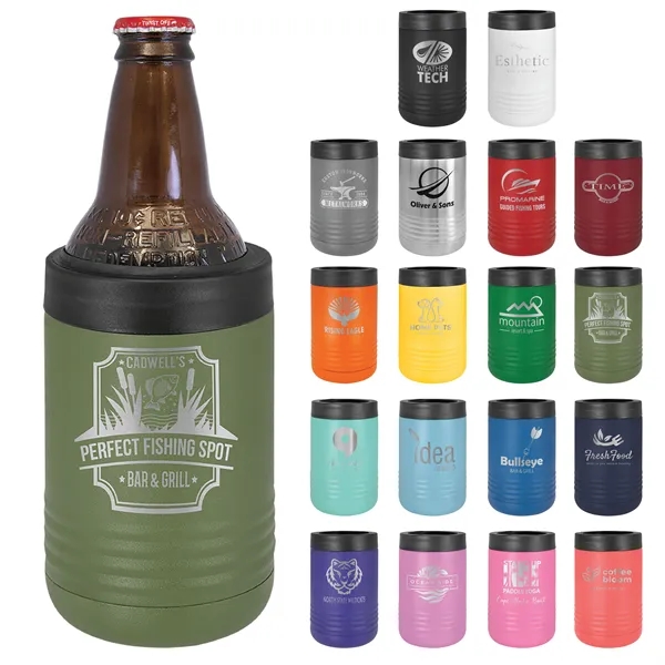 Polar Camel double-wall insulated stainless steel beverage sleeve for 12 ounce... from ASI 74601 Calico