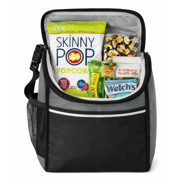 Insulated Cooler filled with Snacks, wrapped in cello and ribbon.... from ASI 89971 Stuff A Mug