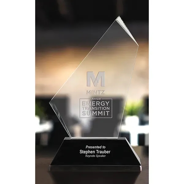 Exemplar award with rectangular black optical base.... from ASI 71920 Moderne Glass Company Inc / Glass America®