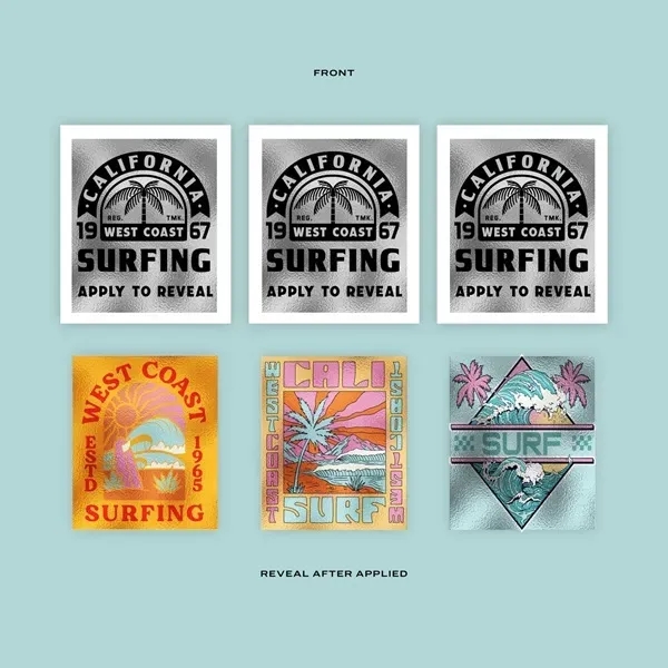 2" x 2" reveal temporary tattoos print CMYK, with 1-color imprint... from ASI 43530 California Tattoos