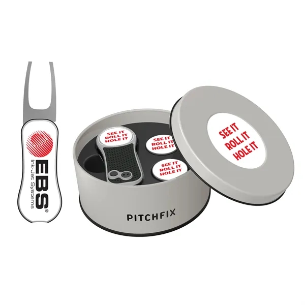Pitchfix XL Golf Divot Repair tool in Deluxe Round Gift Tin... from ASI 52263 EMT