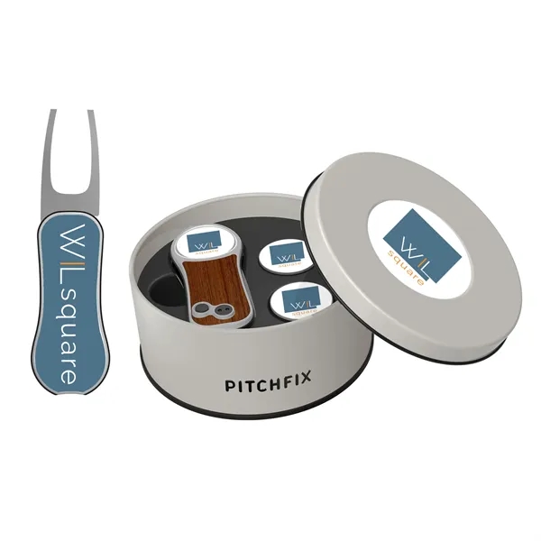 Pitchfix XL Golf Divot Repair tool in Deluxe Round Gift Tin... from ASI 52263 EMT