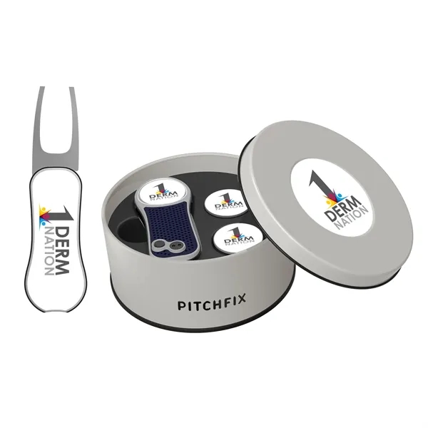 Pitchfix XL Golf Divot Repair tool in Deluxe Round Gift Tin... from ASI 52263 EMT