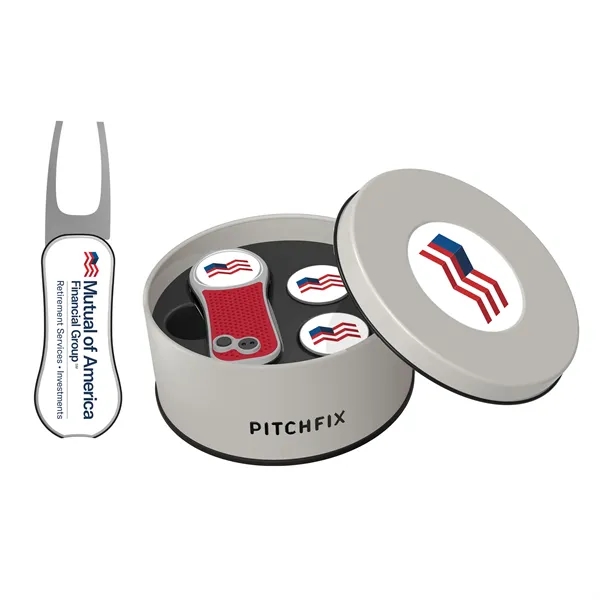 Pitchfix XL Golf Divot Repair tool in Deluxe Round Gift Tin... from ASI 52263 EMT