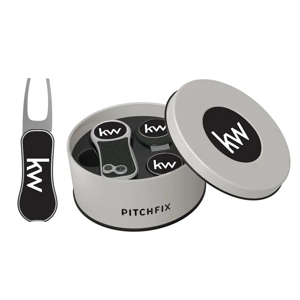 Pitchfix XL Golf Divot Repair tool in Deluxe Round Gift Tin... from ASI 52263 EMT