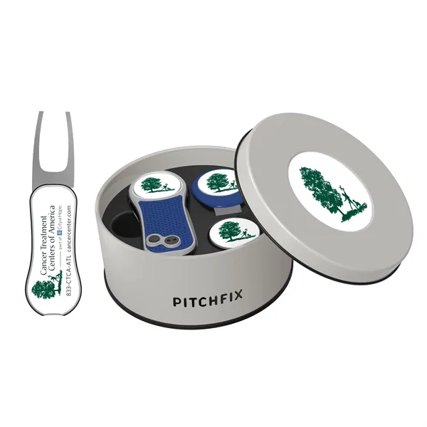 Pitchfix XL Golf Divot Repair tool in Deluxe Round Gift Tin... from ASI 52263 EMT