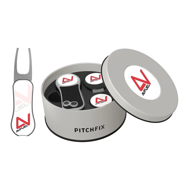 Pitchfix XL Golf Divot Repair tool in Deluxe Round Gift Tin... from ASI 52263 EMT