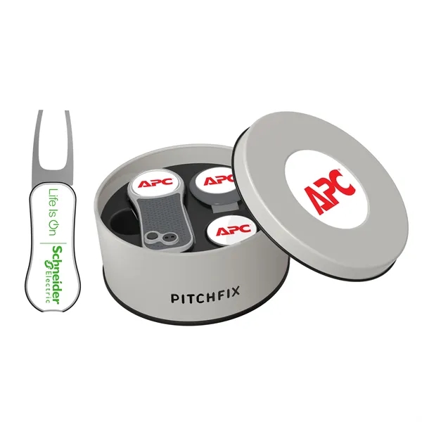 Pitchfix XL Golf Divot Repair tool in Deluxe Round Gift Tin... from ASI 52263 EMT