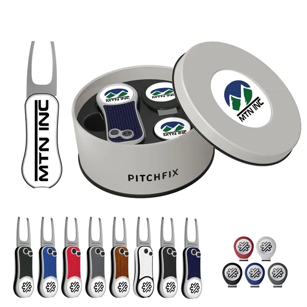 Pitchfix XL Golf Divot Repair tool in Deluxe Round Gift Tin... from ASI 52263 EMT