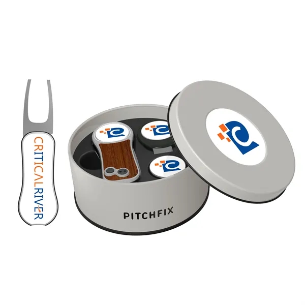 Pitchfix XL Golf Divot Repair tool in Deluxe Round Gift Tin... from ASI 52263 EMT
