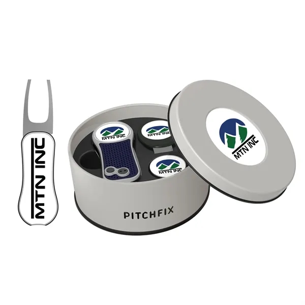 Pitchfix XL Golf Divot Repair tool in Deluxe Round Gift Tin... from ASI 52263 EMT