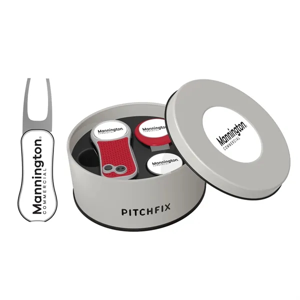 Pitchfix XL Golf Divot Repair tool in Deluxe Round Gift Tin... from ASI 52263 EMT