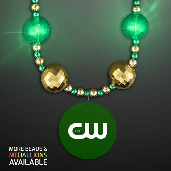 LED bead necklace featuring classic gold and green beads paired with... from ASI 34194 ALightPromos