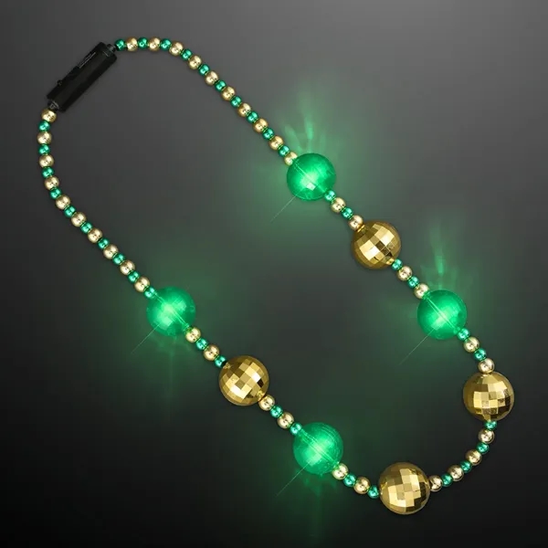 LED bead necklace featuring classic gold and green beads paired with... from ASI 34194 ALightPromos