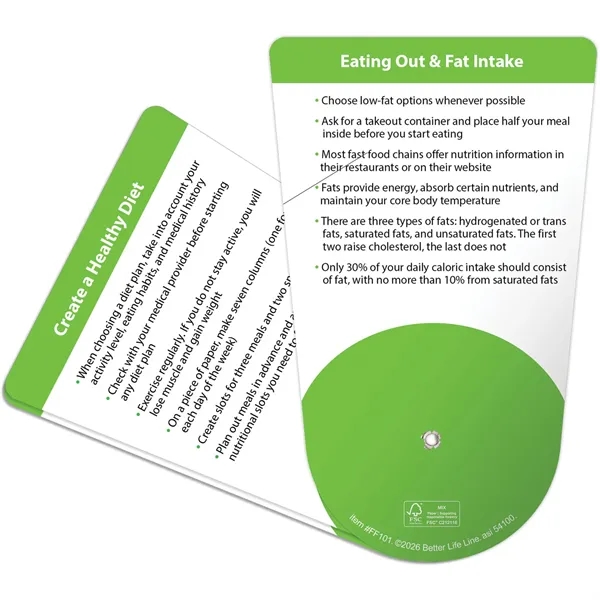This folding fan offers tips on creating a healthy, balanced diet,... from ASI 54100 Fields Manufacturing Inc / Fields