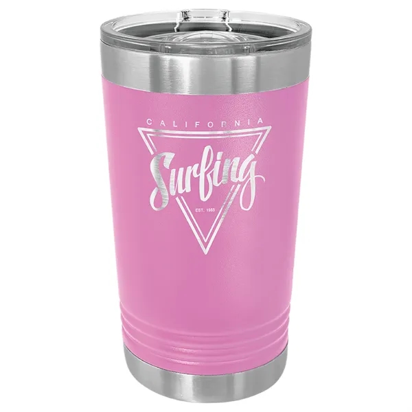Polar Camel stainless steel 16-ounce insulated tumbler with sliding lid.... from ASI 74601 Calico