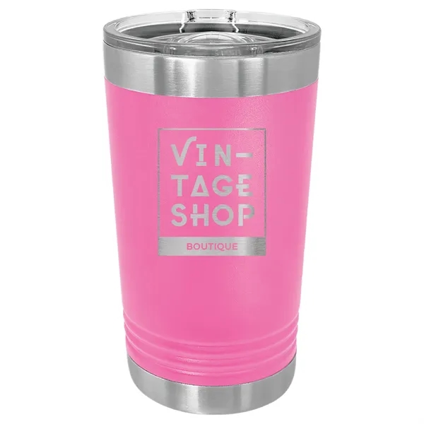 Polar Camel stainless steel 16-ounce insulated tumbler with sliding lid.... from ASI 74601 Calico