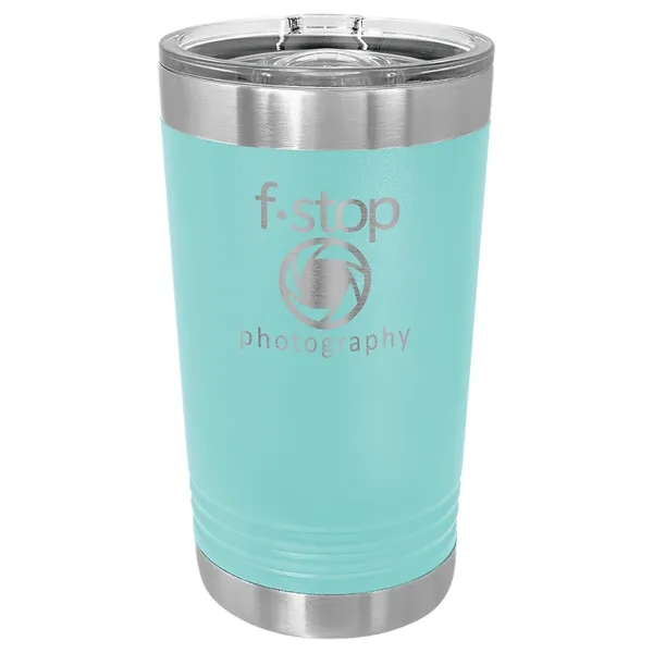 Polar Camel stainless steel 16-ounce insulated tumbler with sliding lid.... from ASI 74601 Calico