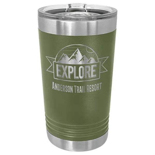 Polar Camel stainless steel 16-ounce insulated tumbler with sliding lid.... from ASI 74601 Calico