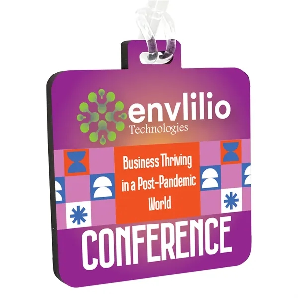 Customizable recycled wood luggage bag tags using full color ultra vivid... from ASI 72521 Morris Magnets / Laser Cuts