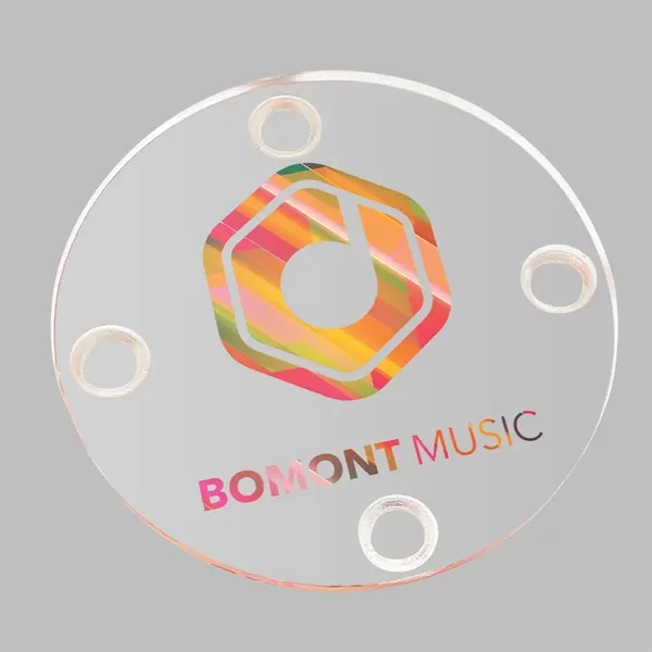 Customizable coaster made with a 1/4" thick clear acrylic.... from ASI 72521 Morris Magnets / Laser Cuts