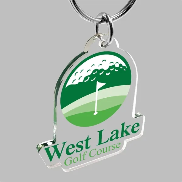 Customizable key chain made of acrylic with a 1" split ring.... from ASI 72521 Morris Magnets / Laser Cuts
