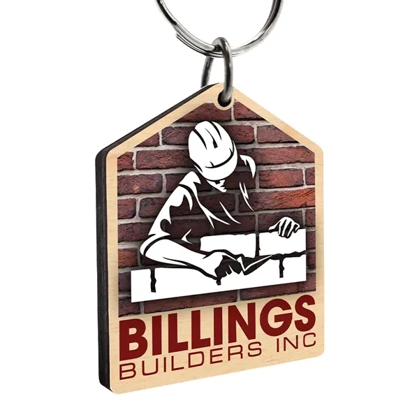 Customizable birch wood keychain with a 1" split ring.... from ASI 72521 Morris Magnets / Laser Cuts