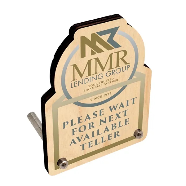 1/4" thick birch wood desk plaque with posts.... from ASI 72521 Morris Magnets