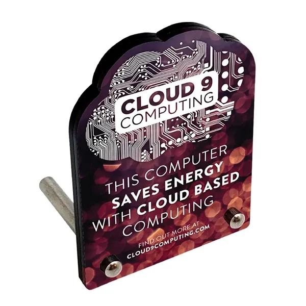 Acrylic desk plaque that comes with black vinyl backing.... from ASI 72521 Morris Magnets / Laser Cuts