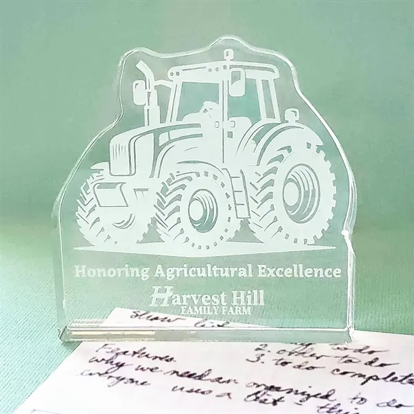 Paperweight made of 1/2" clear acrylic with etched graphics.... from ASI 72521 Morris Magnets / Laser Cuts