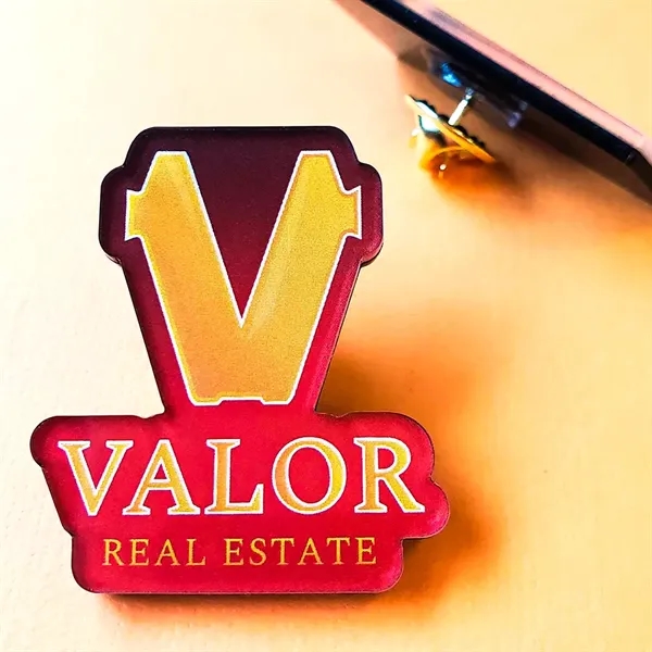 Acrylic lapel pins made with 1/16" thick clear acrylic with a... from ASI 72521 Morris Magnets / Laser Cuts