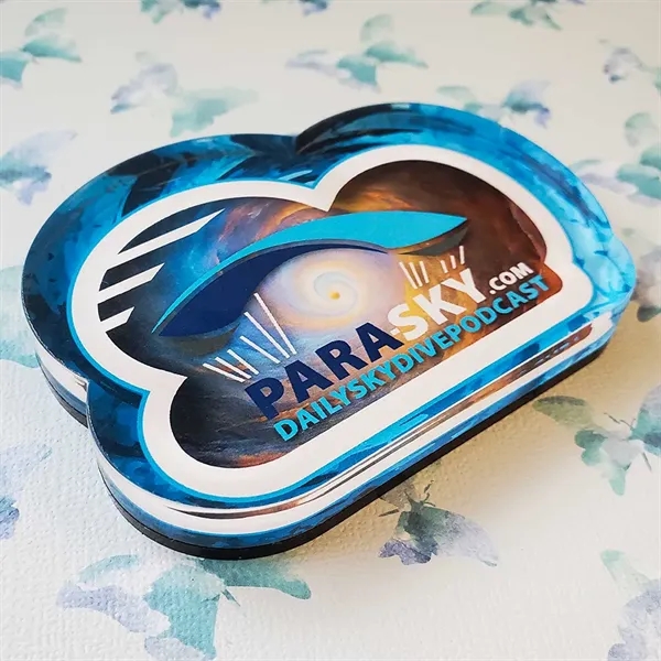 Custom acrylic paperweights with 1/8" black acrylic backing.... from ASI 72521 Morris Magnets / Laser Cuts