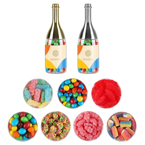 Mini clear champagne bottle filled with deluxe candy.... from ASI 61966 HPG / SugarSpot