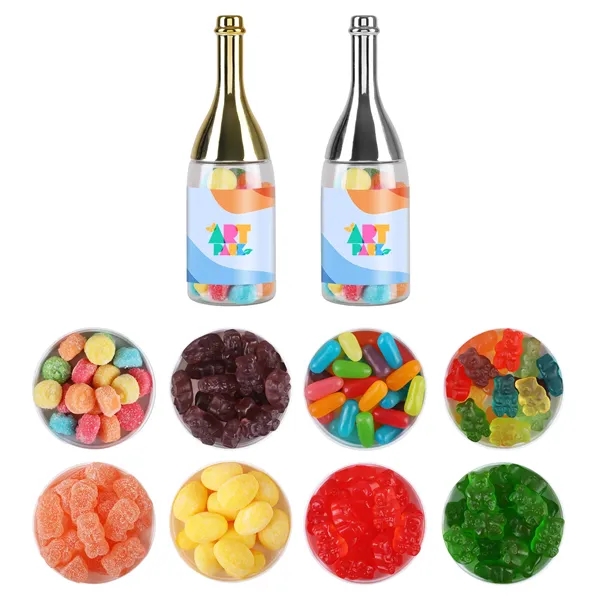 Mini clear champagne bottle filled with deluxe candy.... from ASI 61966 HPG / SugarSpot