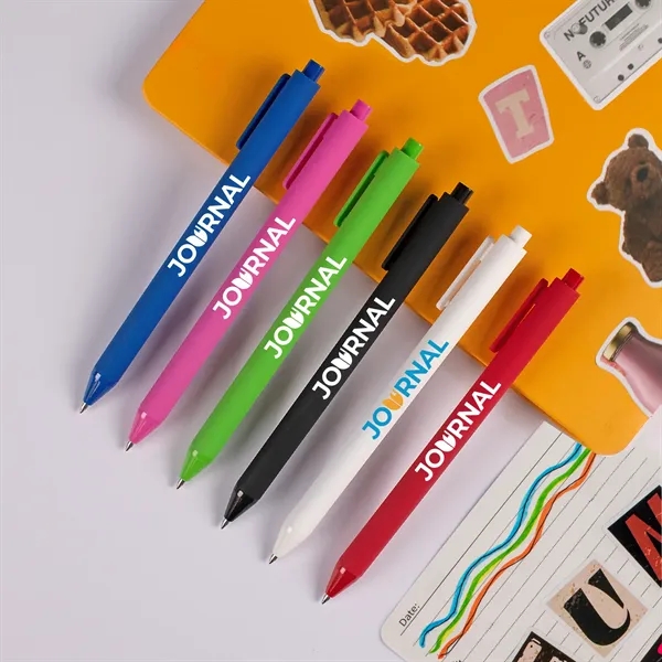 Soft, eco-friendly gel pen with a cushioned barrel and vibrant, brand-ready... from ASI 61966 HPG / Hub Pen