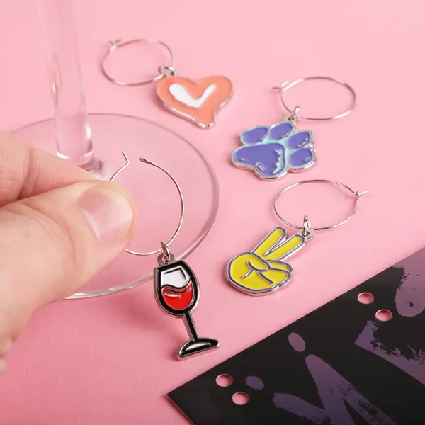 Custom 1in wine charms with metal ring for glass ID. Create... from ASI 61966 HPG / BCG Creations HPG Gold