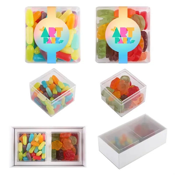 Two clear cubes filled with candy and packaged in a gift... from ASI 61966 HPG / SugarSpot