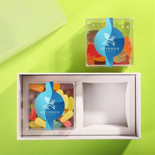 Two clear cubes filled with candy and packaged in a gift... from ASI 61966 HPG / SugarSpot
