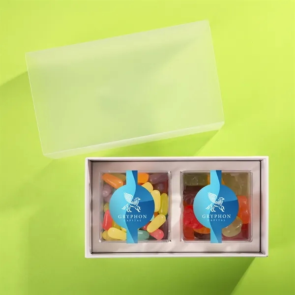 Two clear cubes filled with candy and packaged in a gift... from ASI 61966 HPG / SugarSpot