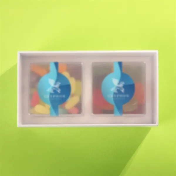 Two clear cubes filled with candy and packaged in a gift... from ASI 61966 HPG / SugarSpot